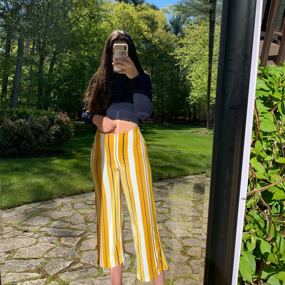 Striped Cropped flare pants